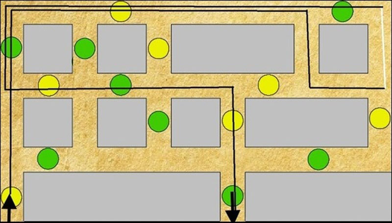 Illustration for article titled Este laberinto tiene una sencilla regla: nunca repitas el mismo color dos veces seguidas